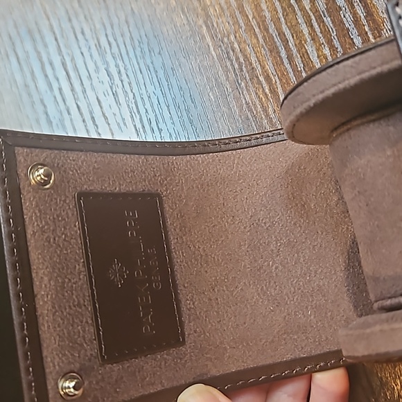 Patek Philippe dark brown leather travel watch carry box - Picture 2 of 10